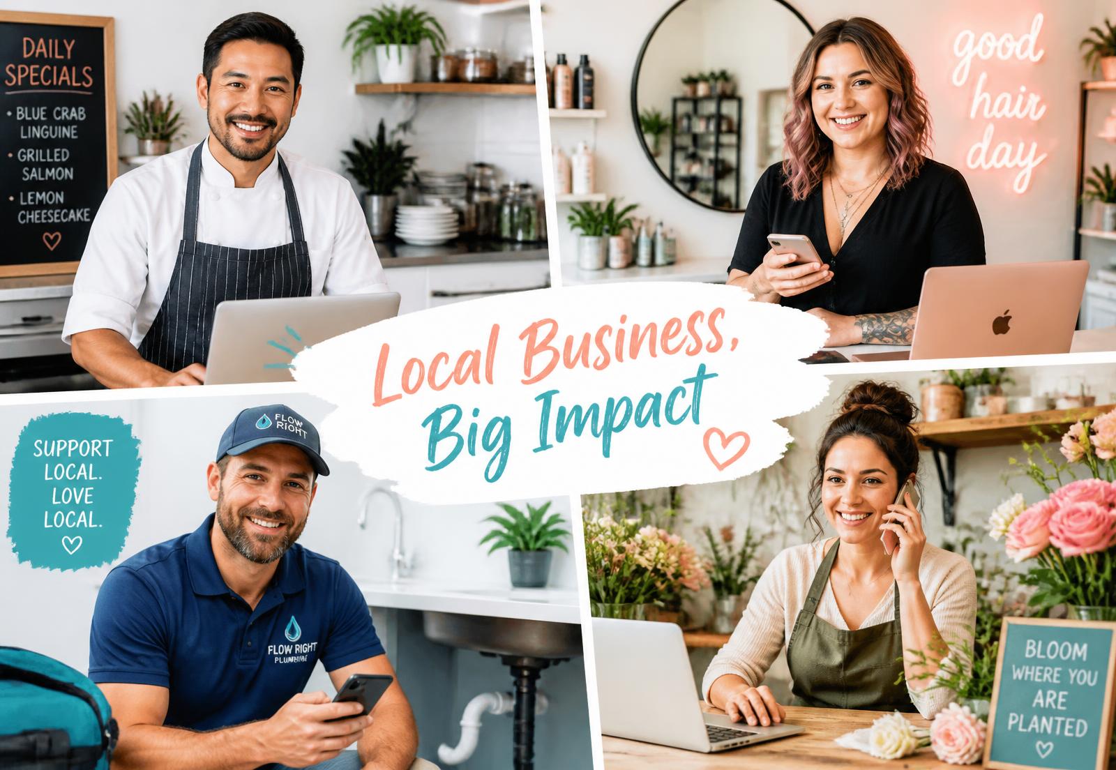 Local business owner reviewing a new website built for a Nipomo, California business